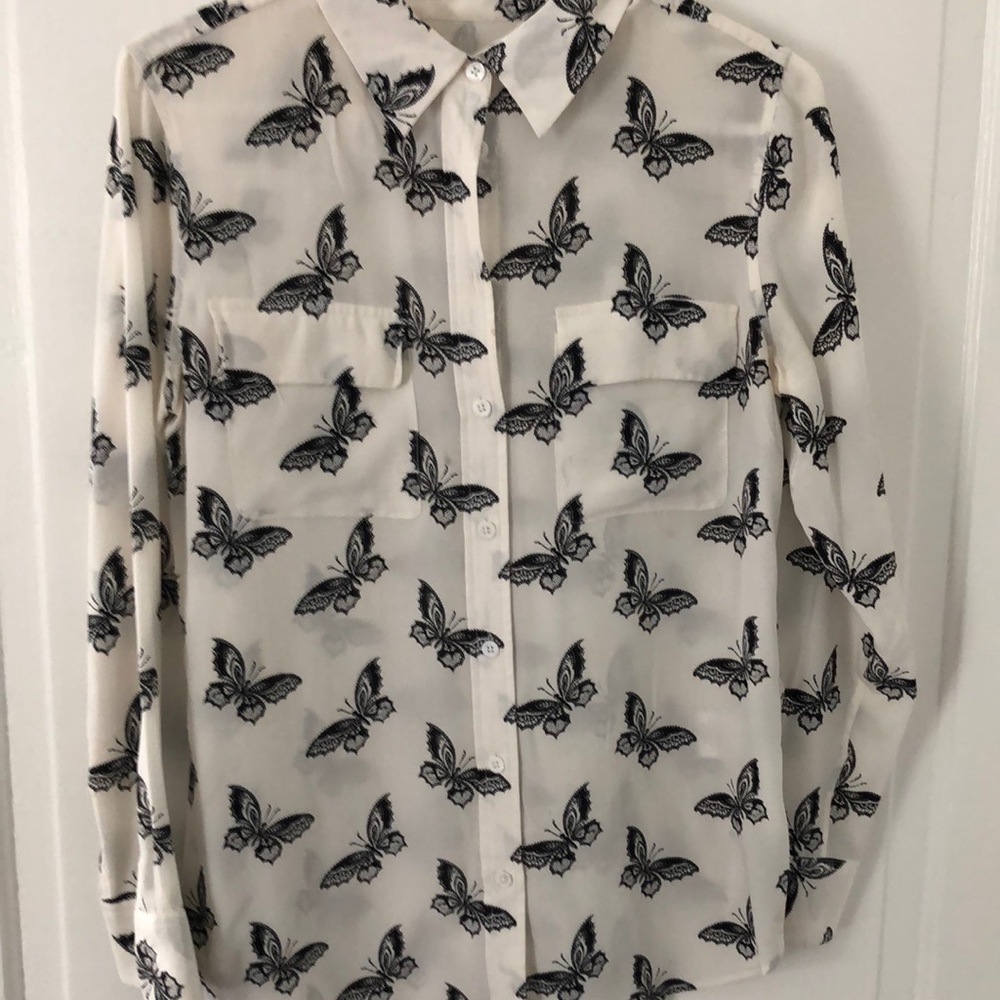 Equipment butterfly Blouse Black and cream